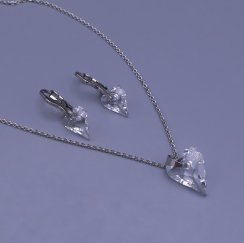 Souprava Swarovski srdíčka Crystal (čirá) 12mm, 17mm