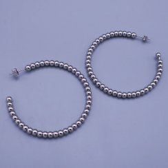 Krásne dámske náušnice z chirurgickej ocele - kruhy zdobené guličkami