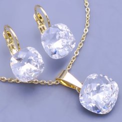 Souprava Swarovski kostky Crystal (čirá)10,12mm