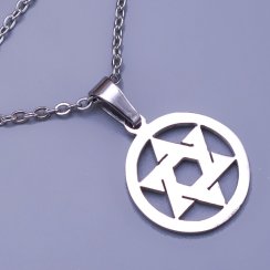 Prívesok s retiazkou z chirurgickej ocele - Pentagram