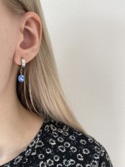 Náušnice z chirurgické oceli Swarovski rivoli 8mm - výběr barev