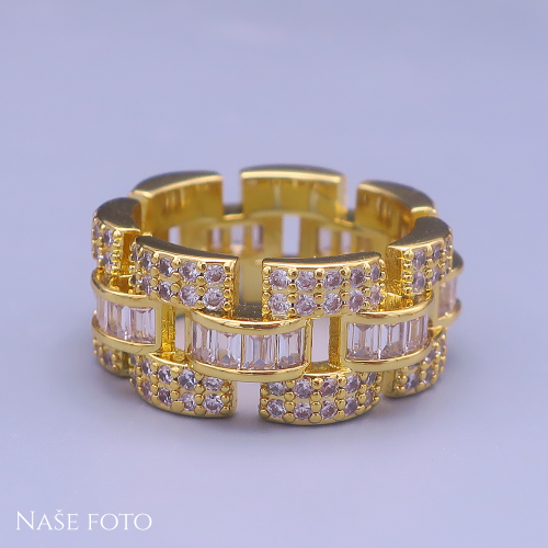 Zlatý hip hop prsten Chain Royale – unisex