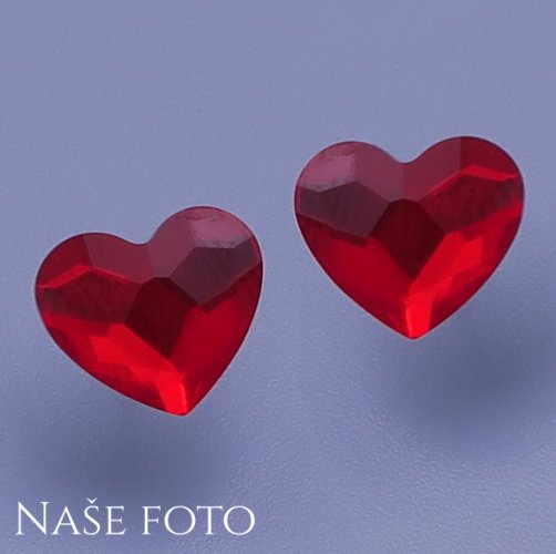 Náušnice srdíčka z chirurgické oceli 10mm Swarovski elements