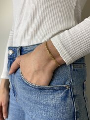 Náramek z chirurgické oceli - zlacený 3mm
