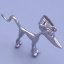 Přívěsek 3D pes 52mm z chirurgické oceli