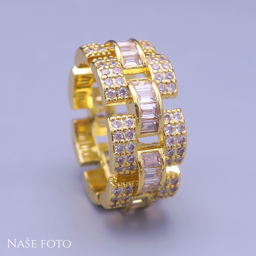 Zlatý hip hop prsten Chain Royale – unisex