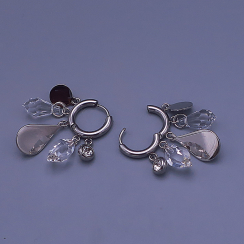 Náušnice z chirurgické oceli s křišťálovými krystaly Swarovski