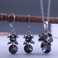 Souprava Swarovski hrozen Silver Night