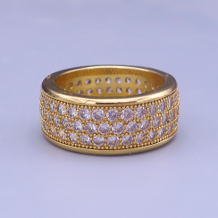 Zlatý hip hop prsteň Classic Ice – unisex