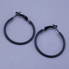 Kruhové černé náušnice z chirurgické oceli