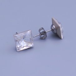 Náušnice Swarovski kostky 10 mm Crystal (čirá)