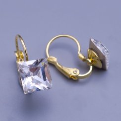 Náušnice Swarovski kostky zlacené 8mm výběr barev