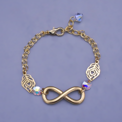 Pozlátený náramok Infinity Crystal