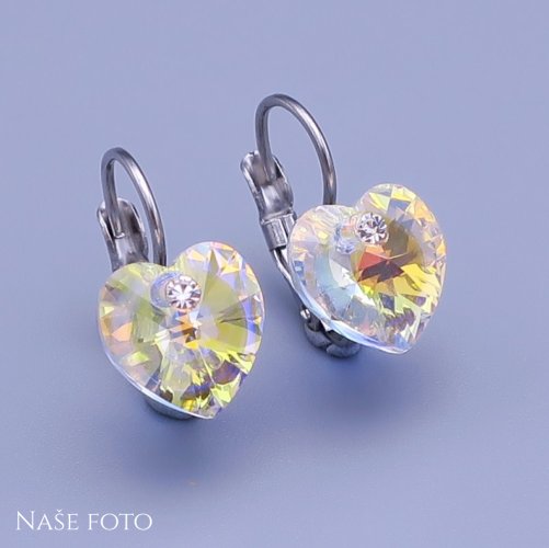 Dětské náušnice Swarovski srdíčka 10mm výběr barev