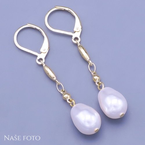 Zlacené visací náušnice Swarovski elements 45mm