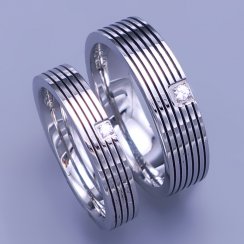 Snubní prsteny z chirurgické oceli se zirkonem