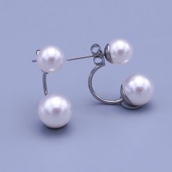 Oboustranné náušnice Swarovski Perle white 8mm, 10mm