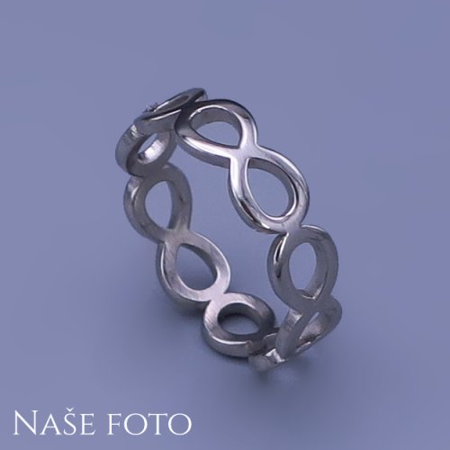 Krásný dámský prstýnek z chirurgické oceli se symbolem nekonečna