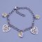 Náramek z chirurgické oceli se srdíčky 10mm Swarovski Crystal AB ( měnící )