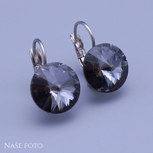 Náušnice Swarovski-rivoli 12mm výber farieb