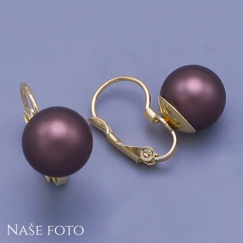 Pozlacené náušnice kuličky 10mm z chirurgické oceli Swarovski elements