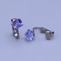 Náušnice z chirurgickej ocele klipsy Swarovski kocky 6mm