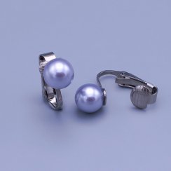 Náušnice z chirurgickej ocele klipsy Swarovski perleť 8mm Levander