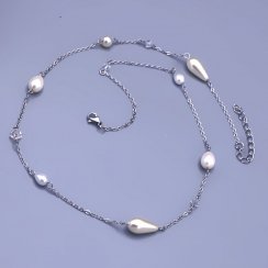 Perličkový náhrdelník z chirurgické oceli s krystaly Swarovski