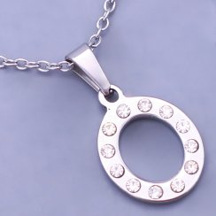 Písmeno O so zirkónmi z chirurgickej ocele
