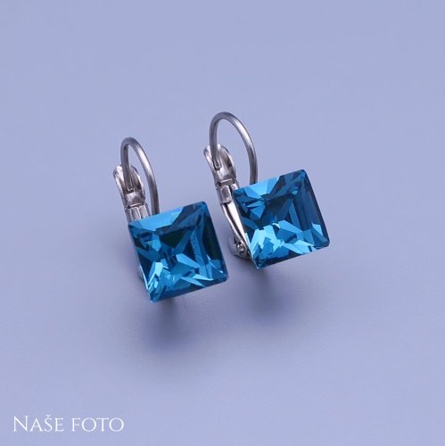 Náušnice Swarovski kostky 8 mm výběr barev