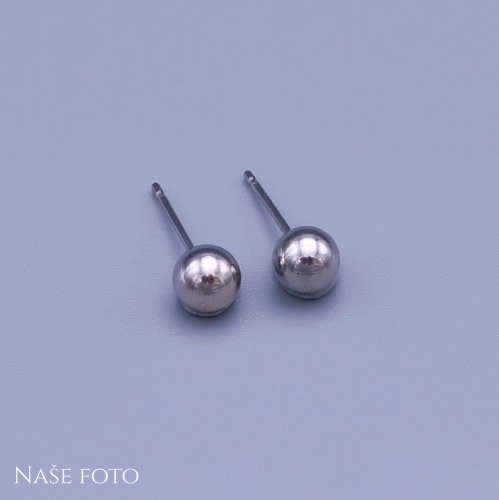 Náušnice z chirurgickej ocele -Guličky 3, 4, 5, 6, 7mm