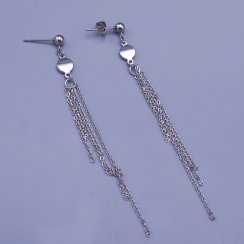 Jemná dámská souprava visacích náušnic a řetízku z chirurgické oceli