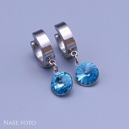 Náušnice z chirurgickej ocele Swarovski rivoli 8mm - výber farieb