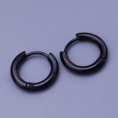 Čierne krúžky z chirurgickej ocele 15mm