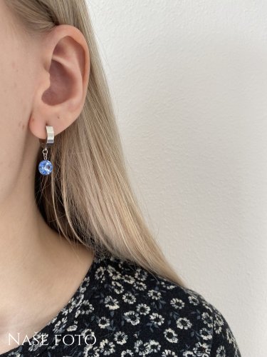Náušnice z chirurgickej ocele Swarovski rivoli 8mm - výber farieb