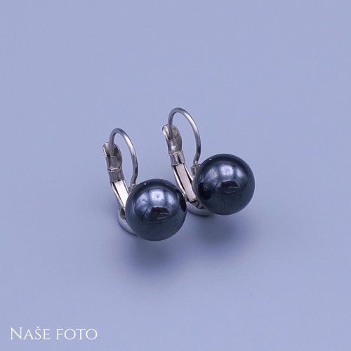 Náušnice kuličky hematit 7,10,12mm