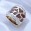 Krásny pozlátený leopardí prsteň z chirurgickej ocele hnedý vel.54,57