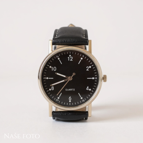 Unisex hodinky Classic – černé se stříbrným pouzdrem