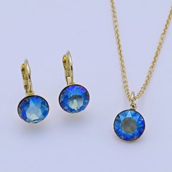 Zlacená souprava z chirurgické oceli  Swarovski