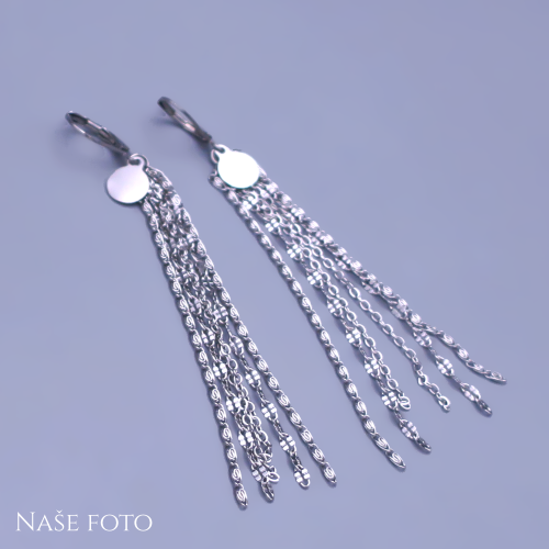 Dlouhé řetízkové náušnice Cascade z chirurgické oceli