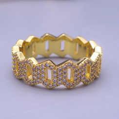 Zlatý hip hop prsteň Geo Ice – unisex