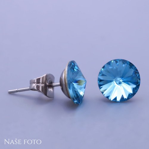 Náušnice z chirurgickej ocele Swarovski  8mm - výber farieb
