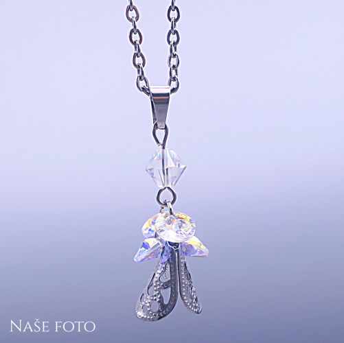 Přívěsek Andělíček Swarovski® Crystal AB – chirurgická ocel