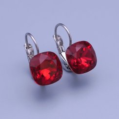 Náušnice Swarovski scarlet 10mm chrurgická ocel