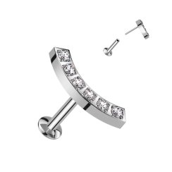 Piercing do ucha oblouček se zirkony z chirurgické oceli