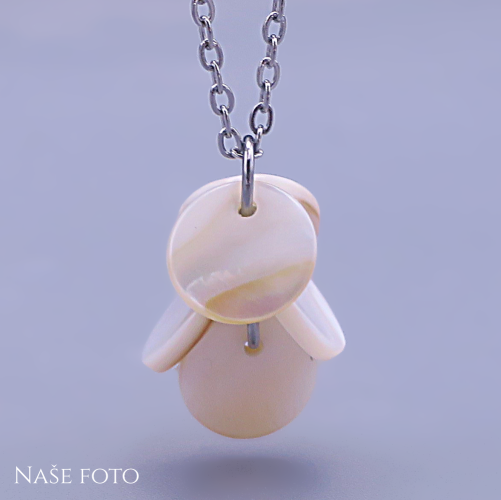 Náhrdelník s pravým perleťovým přívěskem z koleček