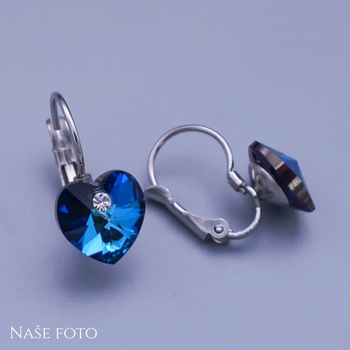 Swarovski dámske náušnice v žiarivej nebeskej farbe