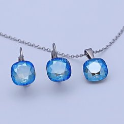 Súprava Swarovski Majestic blue 10mm chirurgická oceľ