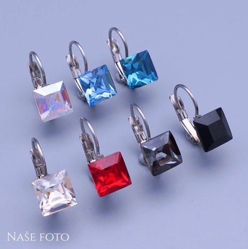 Náušnice Swarovski kostky 8 mm výběr barev