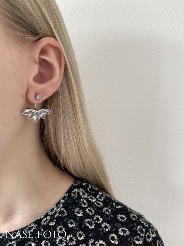 Luxusní dámské náušnice z chirurgické oceli - okvětní lístky